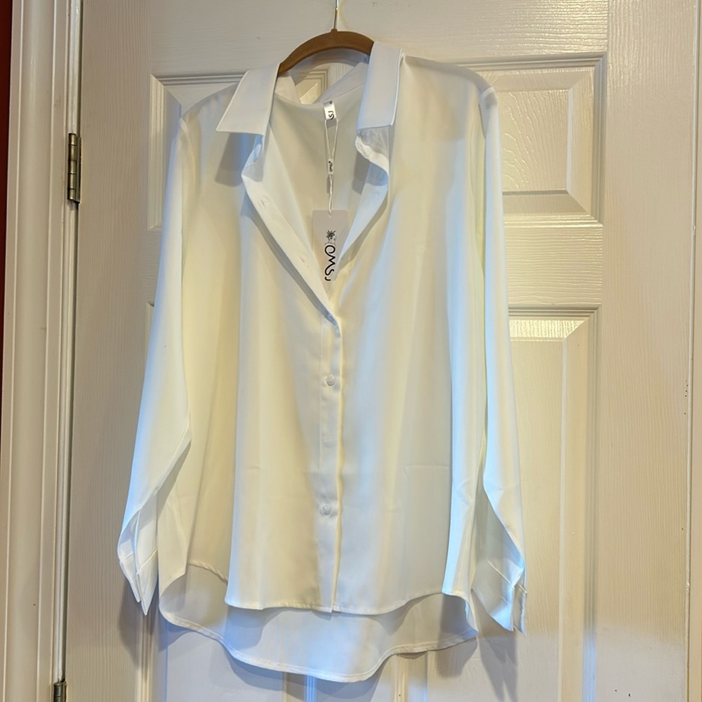White polyester blouse